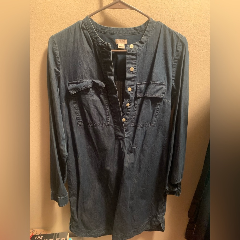 J.Crew Denim knee-length dress/tunic XS - Picture 2 of 10